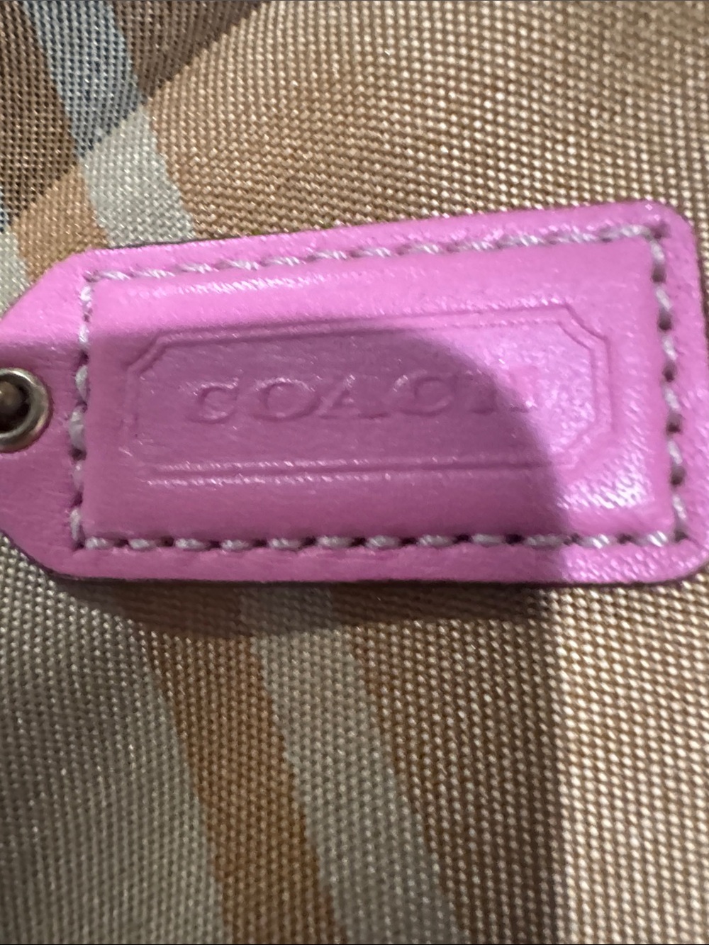 Coach Pink Leather Tag Key Chain Accessory - Picture 2 of 2